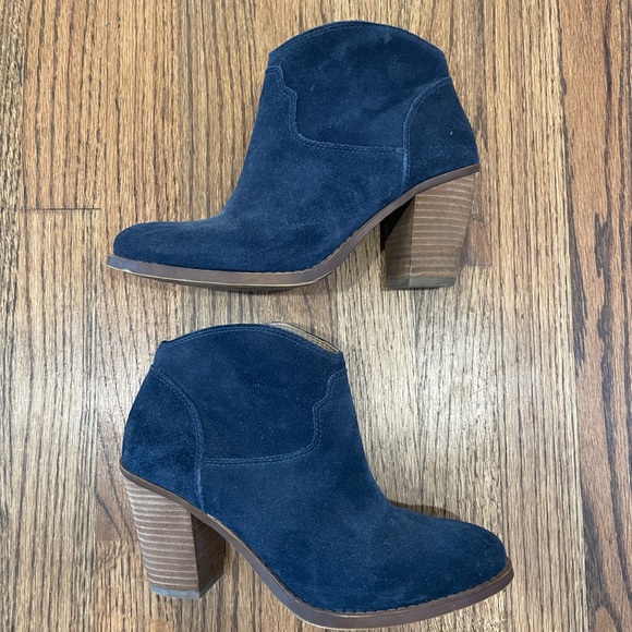 Lucky Brand Shoes - Lucky Brand Pellyon Navy Suede Ankle Boots